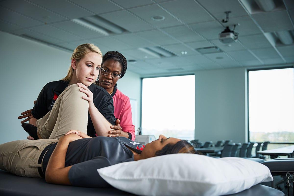 student in a pre-chiropractic course